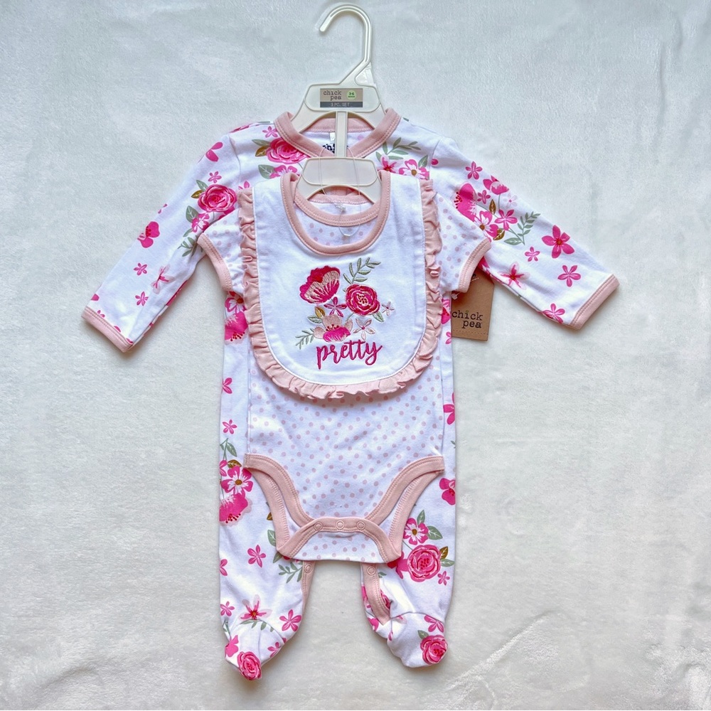 NWT Chick Pea Baby Girl Outfit Set